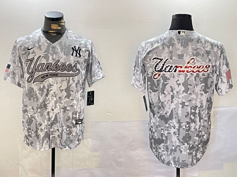 Men New York Yankees Blank Camo Joint Name 2024 Nike MLB Jersey style 15